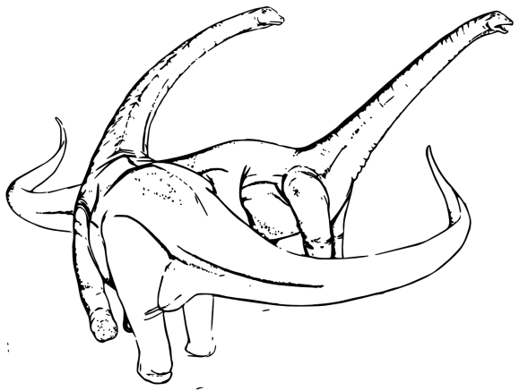 Dinosaur Alamosaurus clip art, coloring page